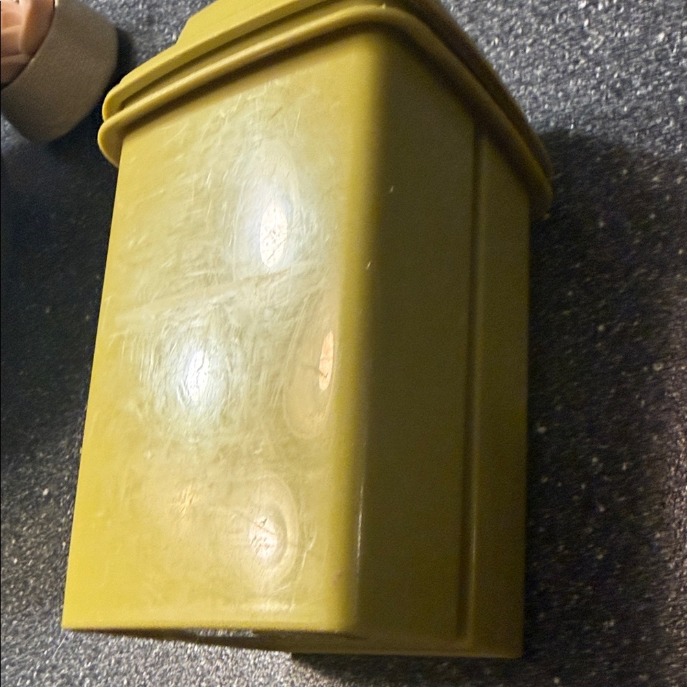 Vintage Tupperware Avocado Green pickle keeper 3pc Square Lid 1970s - Picture 5 of 6